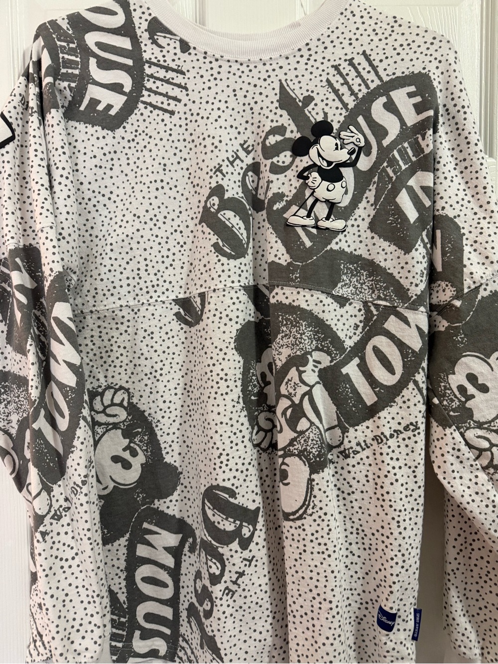 Mickey Mouse Graphic Long-Sleeve Shirt - White & Gray (Spirit Jersey)